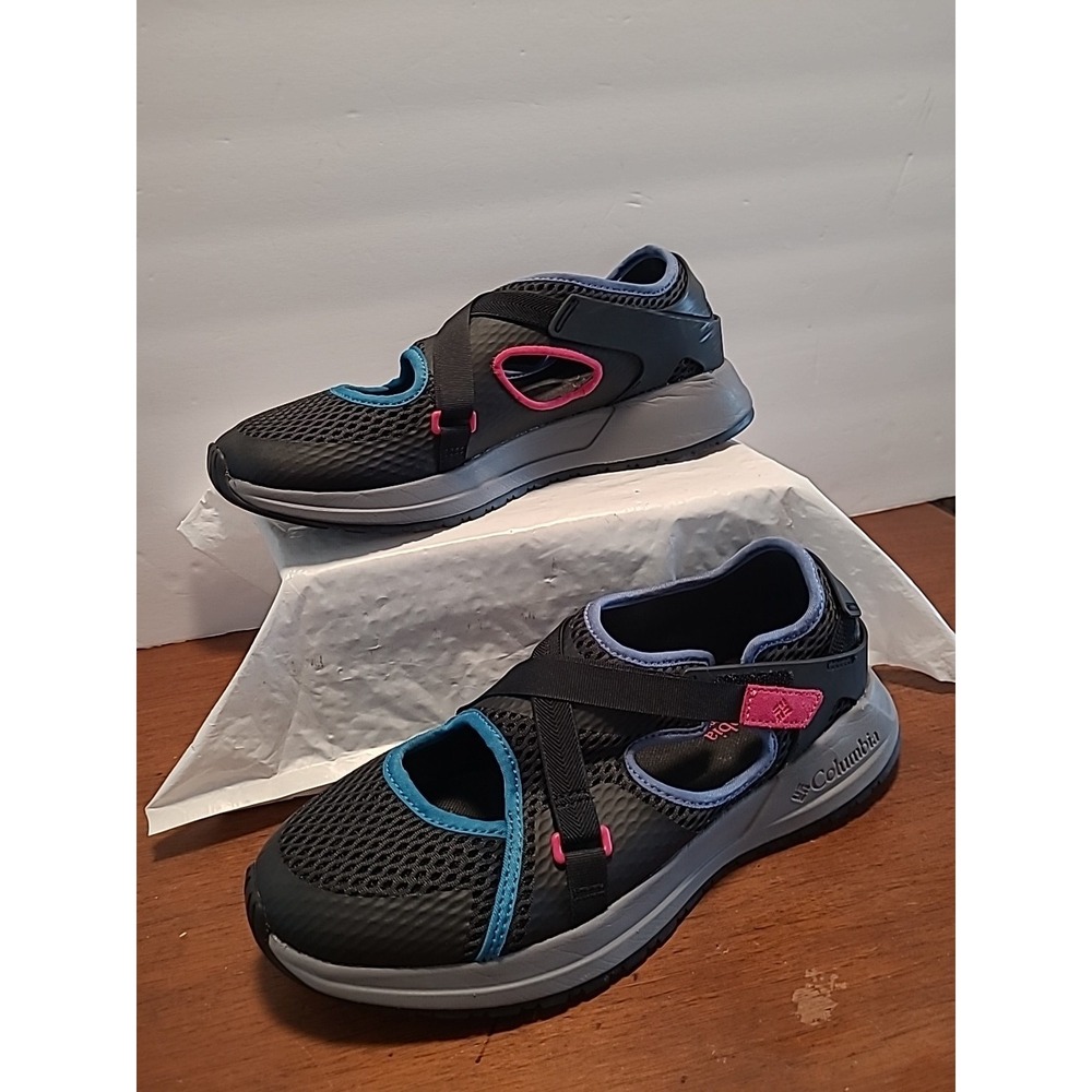 Columbia Women's Wildone Wander Shoe Hikers Black Mesh Size 10 Black Blue Pink - Picture 1 of 8